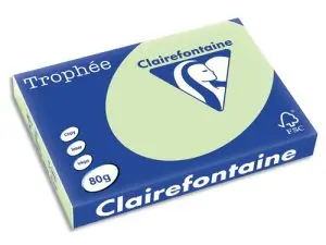 PAPIER COULEUR CLAIREFONTAINE TROPHÉE MULTIFONCTION A3 80G/M2 COULEURS VIVES VERT GOLF PAQUET 500 FEUILLLES