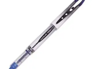 ROLLER UNIBALL UB-200 VISION ÉLITE ÉCRITURE MOYENNE 0.5MM CORPS LUXE GRIS ENCRE LIQUIDE VISIBLE RECHARGEABLE BLEU