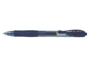 ROLLER PILOT G2+ 7 FUN ECRITURE MOYENNE 0.4MM ENCRE GEL RETRACTABLE CORPS TRANSLUCIDE GRIP CAOUTCHOUC BLEU NUIT