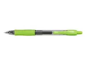 ROLLER PILOT G2 7 FUN ECRITURE MOYENNE 0.4MM ENCRE GEL RETRACTABLE CORPS TRANSLUCIDE GRIP CAOUTCHOUC CITRON VERT
