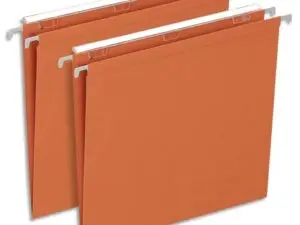 DOSSIER SUSPENDU L'OBLIQUE ECONOMIQUE KRAFT ORANGE 210G  A4 TIROIR ENTRAXE 330MM       H250MM FOND V BOITE 25 UNITES