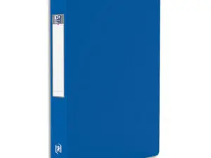 CLASSEUR OXFORD MEMPHIS 4 ANNEAUX RONDS 30MM POLYPROPYLÈNE 10/10E DOS 40MM ÉTIQUETTE DOS COLORIS BLEU