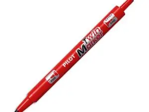 STYLO-FEUTRE PILOT TWIN MARKER POINTE FIBRE POLYESTER FINE 0.4MM ET LARGE 0.5MM TOUS SUPPORTS COLORIS ROUGE