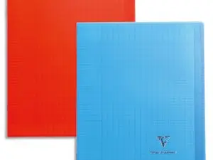 CAHIER PIQUÉ CLAIREFONTAINE KOVERBOOK COUVERTURE PROTECTRICE PP TRANSPARENT 2 RABATS A4+ 24X32CM 96 PAGES 90G SÉYÈS