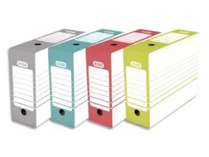 BOÎTE ARCHIVES ELBA CARTON 466X440MM DOS 100MM SYSTÈME MONTAGE AUTOMATIQUE COLORIS GRIS