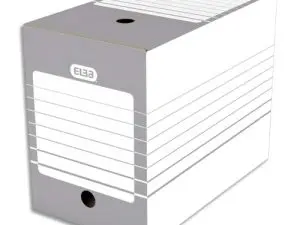BOÎTE ARCHIVES ELBA CARTON 466X440MM DOS 200MM SYSTÈME MONTAGE AUTOMATIQUE COLORIS GRIS