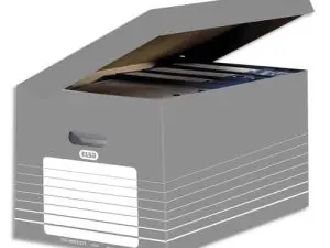 BOÎTE ARCHIVES ELBA CARTON RIGIDE 870X775MM SYSTÈME MONTAGE AUTOMATIQUE OUVERTURE DESSUS POUR 4/5 BOÎTES DOS 80/100MM