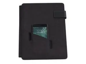 CONFÉRENCIER ALBA EN TISSU A4 FERMETURE AIMANTÉE 28X36X3CM NOIR