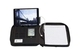 CONFÉRENCIER ALBA EN TISSU A4 FERMETURE ZIP ET RECHARGE BATTERIE 25X34X1,5CM