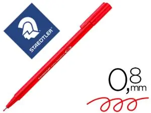 STYLO-FEUTRE STAEDTLER TRIPLUS BROADLINER 338 ÉCRITURE ET COLORIAGE POINTE MOYENNE 0.8MM ENCRE DRY SAFE COLORIS ROUGE