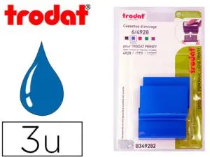 RECHARGE TAMPON TRODAT 4928/4958/4928T BLEU BLISTER 3 UNITÉS