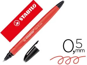 ROLLER GEL STABILO EXXX EFFAÇABLE PAR FROTTEMENT POINTE MOYENNE TRACÉ 0.5MM CAPUCHON CLIP COLORIS ROUGE