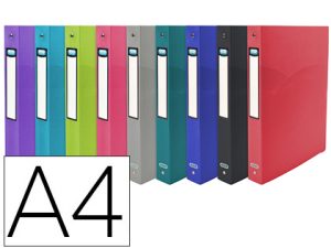 CLASSEUR OXFORD OSMOSE 4 ANNEAUX RONDS 15MM POLYPROPYLÈNE 5/10E A4 DOS 20MM ASSORTIMENT