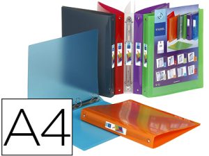 CLASSEUR VIQUEL 4 ANNEAUX PROPYGLASS POLYPROPYLÈNE 5/10E A4 DOS 25MM PERSONNALISABLE INCOLORE