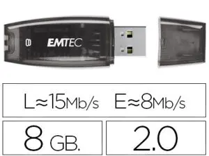 CLÉ USB EMTEC 2.0 C410 8GO VITESSE LECTURE 15MB/S ÉCRITURE 5MB/S AVEC CAPUCHON COLORIS TRANSPARENT VIOLET