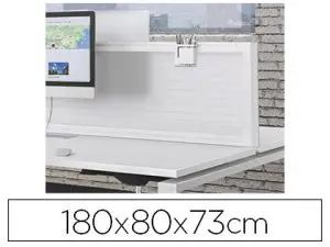 TABLE DE BUREAU EOL CONECT RECTANGULAIRE 180X80CM DÉCOR BLANC NEIGE SUR PIEDS ARCHE FIXE