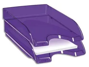 CORBEILLE À COURRIER CEP HAPPY POLYSTYRÈNE ANTICHOC A4 SUPERPOSABLE VERTICALE/ESCALIER 348X257X66MM COLORIS ULTRA VIOLET