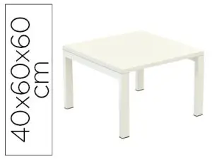 BUREAU PAPERFLOW EASYDESK 60X60CM PIEDS ACIER LAQUÉ BLANC PLATEAU BLANC