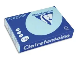 PAPIER CLAIREFONTAINE MULTIFONCTION LASER COULEUR   TROPHE A4 160G/M2 ALIZEE BLEU PARFAITE OPACITE PAQUET 250
