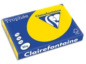 PAPIER CLAIREFONTAINE MULTIFONCTION LASER COULEUR   TROPHE A3 80G/M2 BOUTON       PARFAITE OPACITE PAQUET 500