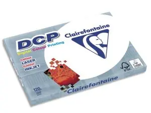 PAPIER CLAIREFONTAINE MULTIFONCTION LASER COULEUR DCP A3 120G/M2 BLANC SATINÉ PARFAITE OPACITÉ 250 FEUILLES