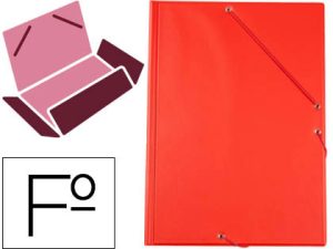 CHEMISE LIDERPAPEL CARTON REMBORDÉ DOS FLEXIBLE A4+ 320X240MM 3 RABATS ÉLASTIQUE COLORIS ROUGE