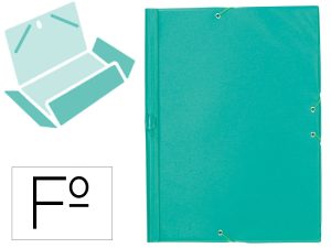 CHEMISE LIDERPAPEL CARTON REMBORDÉ DOS FLEXIBLE A4+ 320X240MM 3 RABATS ÉLASTIQUE COLORIS VERT PISTACHE
