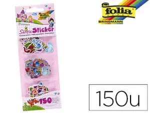 PETITS AUTOCOLLANTS FOLIA MOTIFS PRINCESSE PAQUET DE 150 PIÈCES
