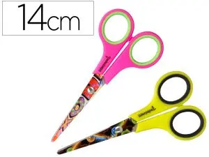 CISEAUX LIDERPAPEL DÉCOR 5/8 ANS LAMES ACIER INOXYDABLE DÉCORÉES POINTE ARRONDIE ANTI-COUPE 140MM