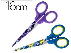 CISEAUX LIDERPAPEL DÉCOR 5/8 ANS LAMES ACIER INOXYDABLE DÉCORÉES POINTE ARRONDIE ANTI-COUPE 160MM