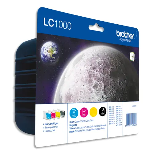 CARTOUCHE BROTHER JET D'ENCRE LC1000VALBP PACK 4 ENCRES