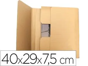 BOITE CARTON Q-CONNECT SPECIALE EMBALLAGE LIVRES CATALOGUES REVUES DOSSIERS MONTAGE FACILE CANNELURE 3MM 400X290X75MM