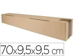 TUBE D'EXPEDITION CARRE Q-CONNECT CARTON 700X95X95MM 3MM EPAISSEUR GRANDE RESISTANCE PROTECTION OBJETS CYLINDRIQUES