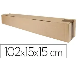 TUBE D'EXPEDITION CARRE Q-CONNECT CARTON 1020X150X150MM 3MM EPAISSEUR GRANDE RESISTANCE PROTECTION OBJETS CYLINDRIQUES