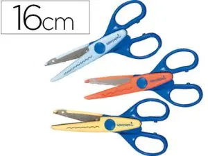 CISEAUX À CRANTER LIDERPAPEL 3 TYPES DE COUPE ZIG-ZAG/PETITE ONDE/GRANDE ONDE 16CM