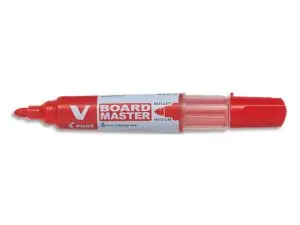 MARQUEUR PILOT V BOARD MASTER RECHARGEABLE POINTE OGIVE TRACÉ 2MM ENCRE LIQUIDE BASE ALCOOL COULEUR VIVE ROUGE