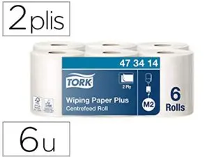 BOBINE ESSUYAGE TORK DÉVIDAGE CENTRAL 2 PLIS COLORIS BLANC