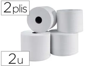 BOBINE ESSUYAGE 1000F 2 PLIS COLORIS BLANC LOT DE 2 UNITÈS