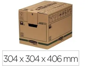 CARTON DE DÉMÉNAGEMENT FELLOWES CARTON ONDULÉ DOUBLE ÉPAISSEUR 30,4X40,6X30,4CM POIGNÉES TRANSPORTE JUSQU'A 26KG