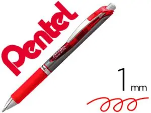 ROLLER A ENCRE GEL ENERGEL BL80  POINTE DE 1MM           RETRACTABLE COLORIS ROUGE