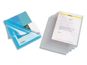 POCHETTE COIN ELBA PVC RÉSISTANT 15/100E A4 25F SOUDURE RENFORCÉE INCOLORE BOÎTE DE 100 UNITÉS