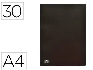 PROTEGE-DOCUMENTS OXFORD STANDUP A4 COUVERTURE POLYPROPYLENE SOUPLE 30 POCHETTES 60 VUES COLORIS NOIR