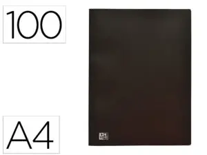 PROTEGE-DOCUMENTS OXFORD STANDUP A4 COUVERTURE POLYPROPYLENE SOUPLE 100 POCHETTES FIXES 200 VUES COLORIS NOIR