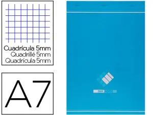 BLOC AGRAFÉ CONQUERANT SEPT A7 7,4X10,5CM COUVERTURE PELLICULLÉE 100 FEUILLES DÉTACHABLES 60G 5X5MM COLORIS BLANC