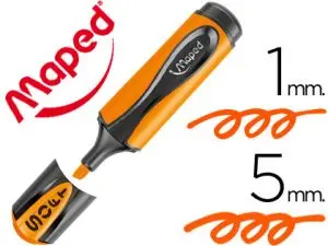 SURLIGNEUR MAPED FLUO'PEPS ULTRASOFT POINTE BISEAUTÉE TRACÉ 1/5MM EMBOUT FLEXIBLE COLORIS ORANGE