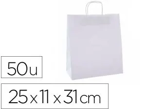 SAC KRAFT BLANC APLI 25X11X31CM PAQUET 50 UNITÉS