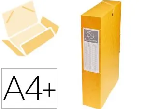 BOÎTE CLASSEMENT EXACOMPTA EXABOX CARTE LUSTRÉE 7/10E A4+ 25X33CM DOS 6CM COLORIS JAUNE