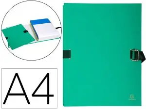 CHEMISE EXACOMPTA RABAT EN PIED CARTON RECOUVERT A4 23X32CM DOS EXTENSIBLE 13CM SANGLE BOUCLE COLORIS VERT CLAIR