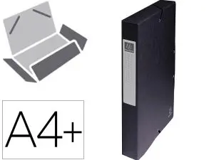 BOÎTE CLASSEMENT EXACOMPTA EXABOX CARTE LUSTRÉE 7/10E A4+ 25X33CM DOS 4CM COLORIS NOIR