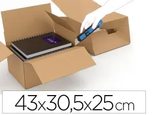 CAISSE À HAUTEUR VARIABLE ANTALIS CARTON ONDULÉ FOND AUTOMATIQUE PRÉDÉCOUPE AUX ANGLES 43X30,5X25CM